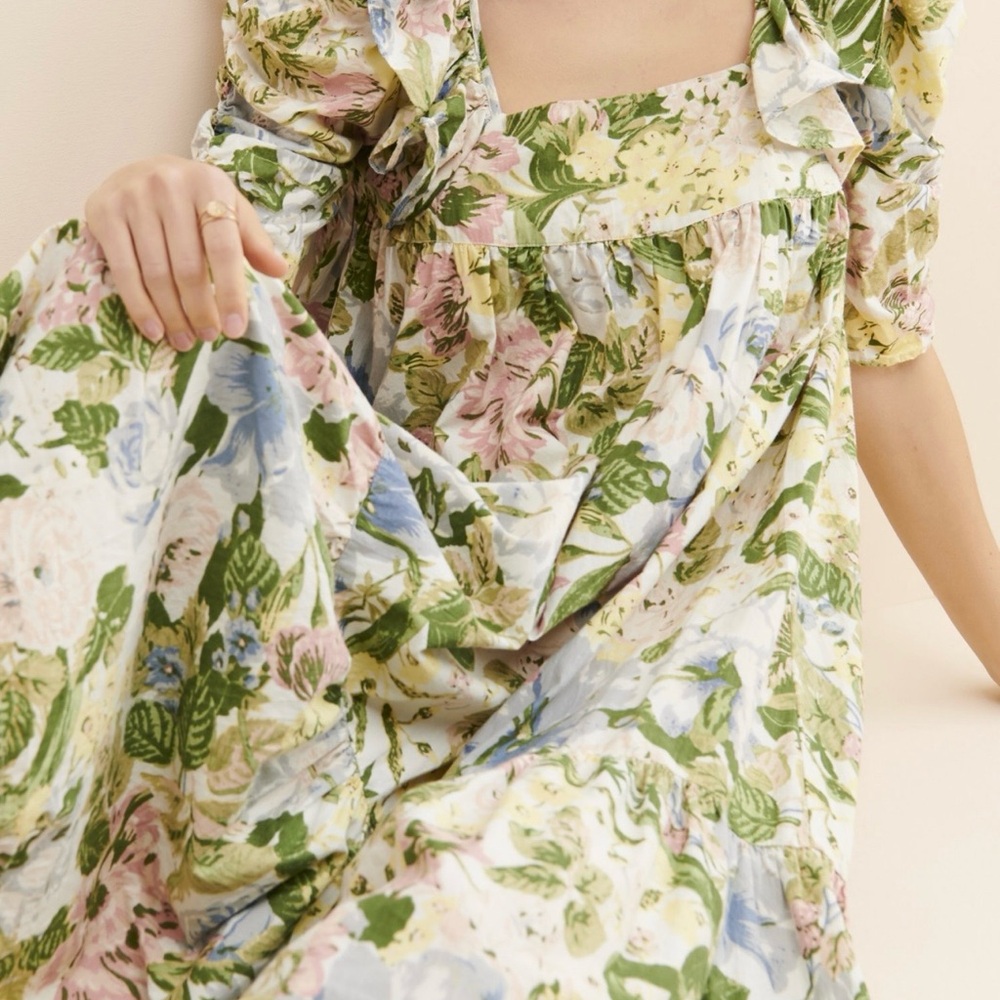 Off The Market Puff Sleeve Midi Dress - Picture 4 of 11